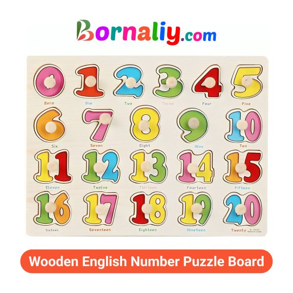 English Numbers Wooden Pin Board